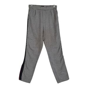 Ontwelth Black and White Houndstooth Pants With Side Stripe Size Medium